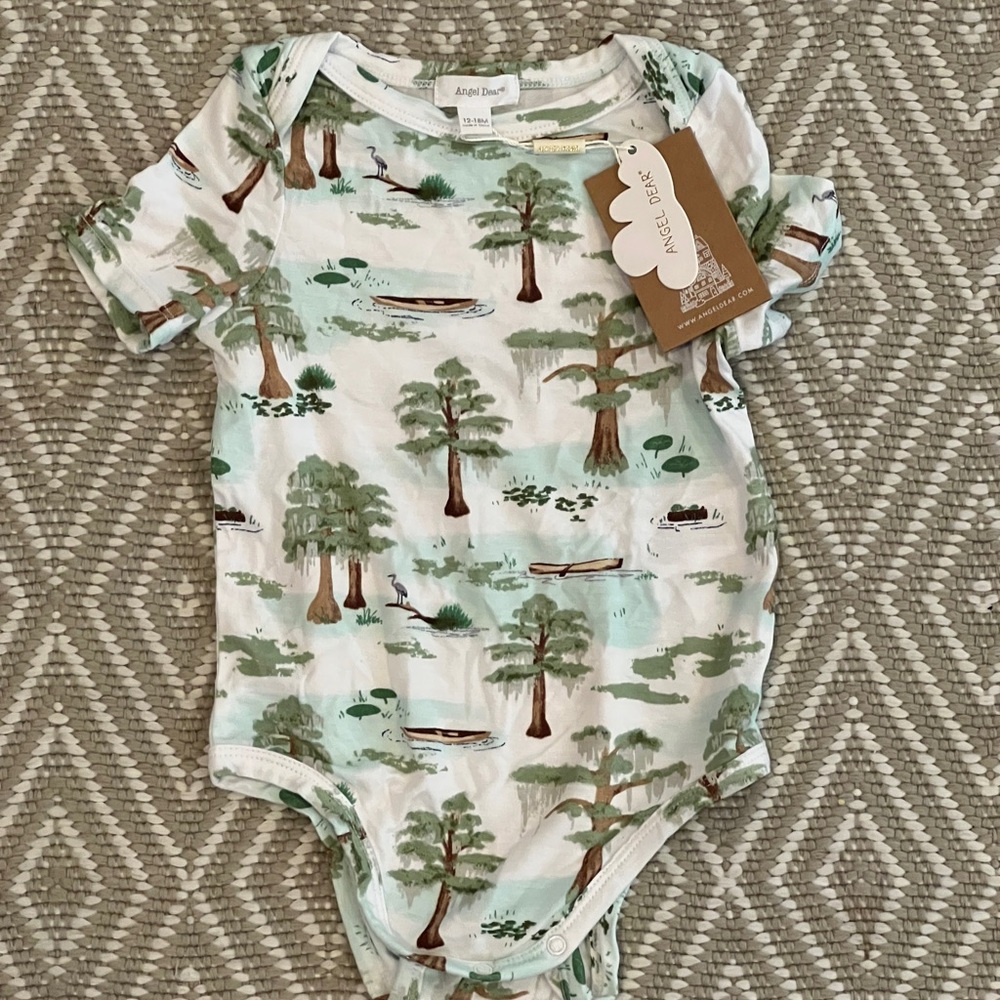 NWT Angel Dear Bodysuit - Cypress Trees - Kids One Piece with Nature Print